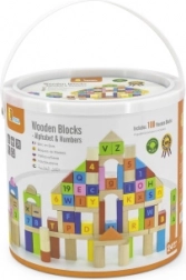 viga dřevěné vzdělávací kostky 100 ks – písmena a číslice