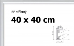 Plastový rám 40 × 40 cm – stříbrný