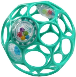 Oball chrastící míček rattle 10 cm, tmavě tyrkysový