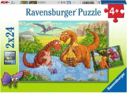 Puzzle RAVENSBURGER hraví dinosauři 2×24 dílků