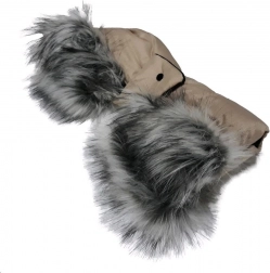 rukávník na kočárek 2v1 s kožešinkou latte new baby