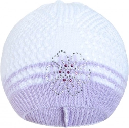 Pletená čepička New Baby kytička fialová 3–4 roky