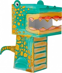 Papírová 3D skládačka k vybarvení – kot – Tyranozaur