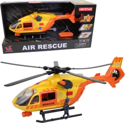 Záchranná helikoptéra se světlem a zvukem, funkční naviják a rotor