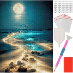 Diamantové malování Plaž – 40 × 30 cm MAALEO