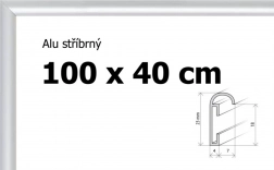 Hliníkový rám na puzzle 100 × 40 cm – stříbrný