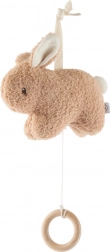 Závěsná hudební hračka králíček s dřevěným kroužkem