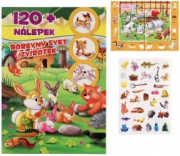 Knížka Barevný svět zvířátek se samolepkami (120 ks), CZ, 21 × 30 cm