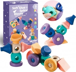 Woopie smyslové konstrukční kostky pro mačkání, 13 dílů