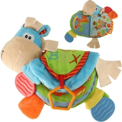 Dětská senzorická knížka s chrastítkem a kousátkem Osliček