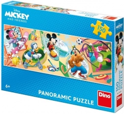 Panoramatické puzzle DISNEY Mickey a přátelé – sport, 150 dílků
