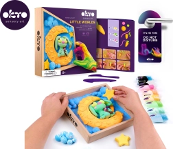 Okto modelování – malý svět v rámečku Zajíček na měsíci 21 × 21 cm