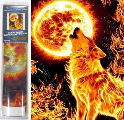 Diamantové Malování Ohnivý Úplněk 30x40 cm