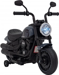 Dětská elektrická motorka Chopper Faster s FM rádiem, audio panelem a LED – Šedá