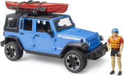 Bruder Jeep Wrangler Rubicon s kajakem a figurkou v měřítku 1:16