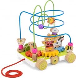 VIGA dřevěný tahací labyrint farma 2 v 1