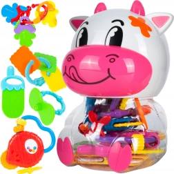 Chrastítka pro miminko v krabičce Kravička