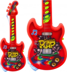 Dětská elektrická kytara s melodiemi a solmizací červená
