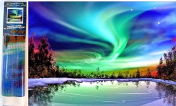 Diamantové malování Polární noc nad jezerem 30 × 40 cm