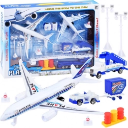 Sada letiště hračky letadla vozidla