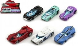 Kovové sportovní autíčko 8 cm na setrvačník – mix barev, 12 ks v boxu