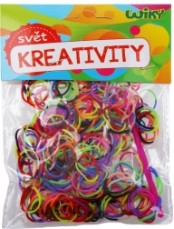 Kouzelné dvoubarevné zaplétací gumičky – mix barev, 300 ks s příslušenstvím