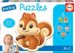 Educa baby puzzle zvířátka 5v1 (3–5 dílků)