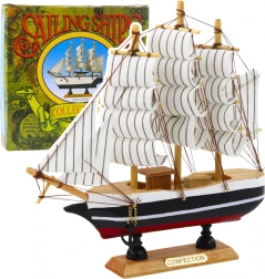 Dekorativní model trojstěžníku černobílý 21x21 cm