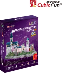Svítící 3D puzzle zámek Neuschwanstein 128 dílků
