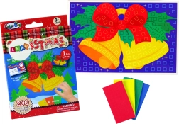 DIY barevná sváteční mozaika zvonek