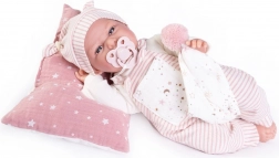 Antonio Juan Clara – realistická mluvící panenka miminko, měkké látkové tělo, 34 cm