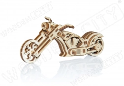 Dřevěné 3D puzzle motorka CHOPPER – mini model, 22 dílků