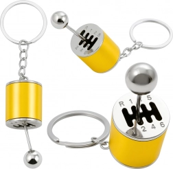 Kovový přívěsek na klíče ve tvaru řadicí páky – zlatý