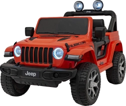 Jeep wrangler rubicon dětské elektrické auto 12v s dálkovým ovládáním, mp3 rádiem a eva koly – oranžové
