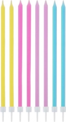 Dortové svíčky neonové 14,5 cm – 16 ks