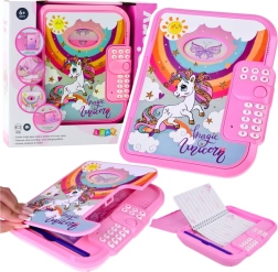 Elektronický deník s kódem jednorožec růžový