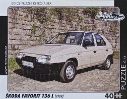 Retro puzzle Škoda Favorit 136 L 40 dílků