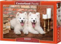 Puzzle 1000 ks Samoyed Puppies Say Hello