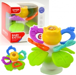 Dětská senzorická hračka Květ s otočnou částí a přísavkou