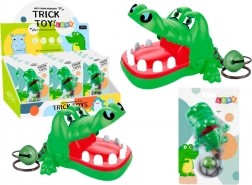 Přívěsek s kousajícím krokodýlkem se zvonečkem zelený