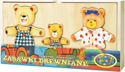 Obleč rodinku medvídků – dřevěná oblékací hra