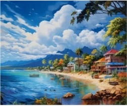 Diamantové malování Slunečné pobřeží 30x40cm