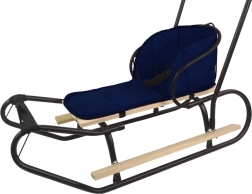 Měkká poduška na sáně se třemi upevněními, tmavě modrá