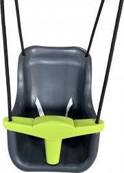 Plastová dětská houpačka s bezpečnostním pásem, antracit