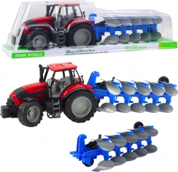 Traktor s pluhem červený 50 cm