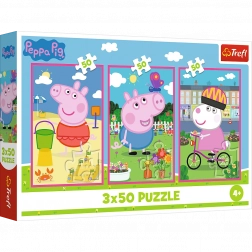 Puzzle 3x50 Peppa Pig - Síla přátelství