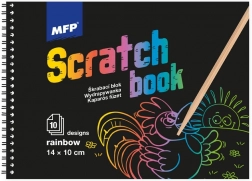 Škrabací obrázek blok 14x10cm mix/duha