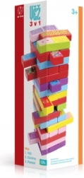 Zábavná dřevěná věž 3v1 – věž, pexeso a domino