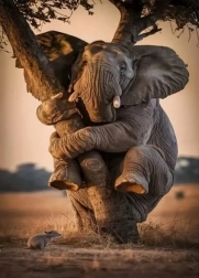 Diamantové malování vyděšený slon 30 × 40 cm