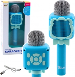 Bezdrátový Mikrofon Bluetooth Karaoke Nahrávání Změna Hlasu Modrý